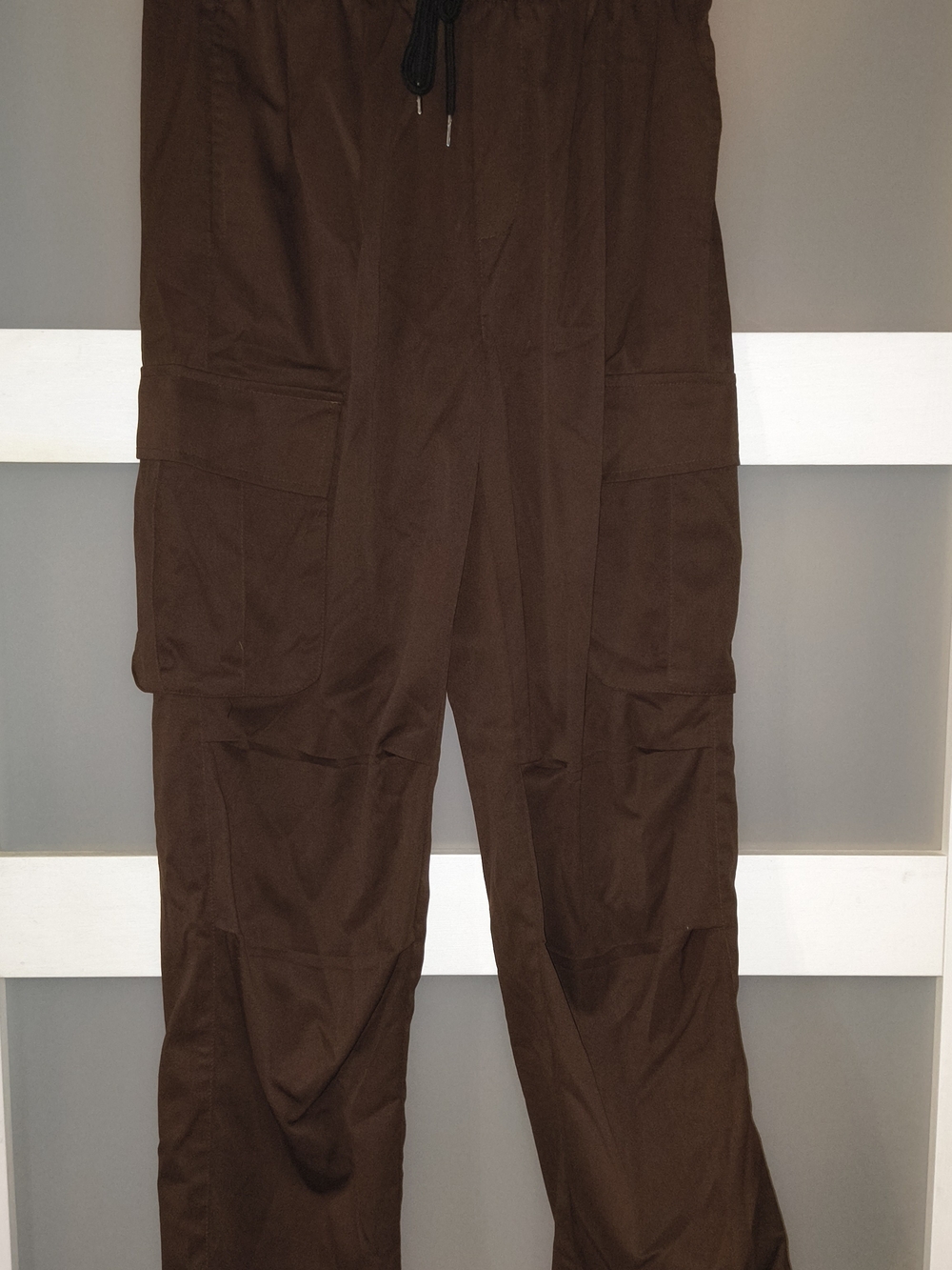 CO Brown Cargo Jogger Pants with Drawstring Waist